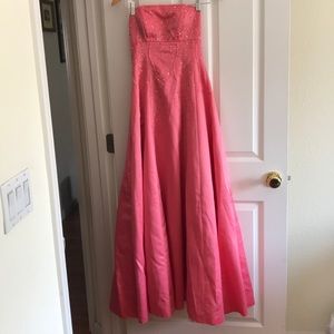 Brand new coral strapless, strappy back dress